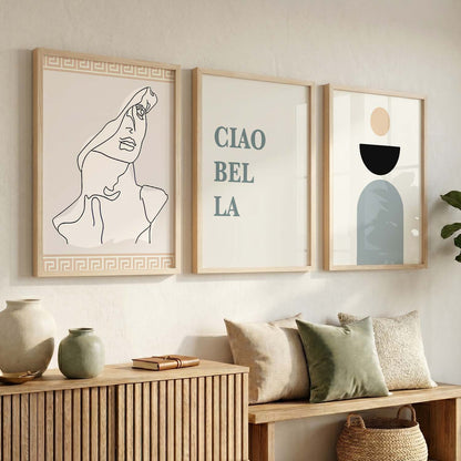 Love Boho Motivational Quotes Wall Art Set of 3 Framed Prints