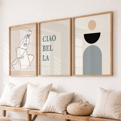 Love Boho Motivational Quotes Wall Art Set of 3 Framed Prints