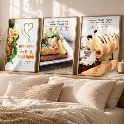 Kitchen Quotes Framed Wall Posters with Frame for Restaurant Bar Wall Decor