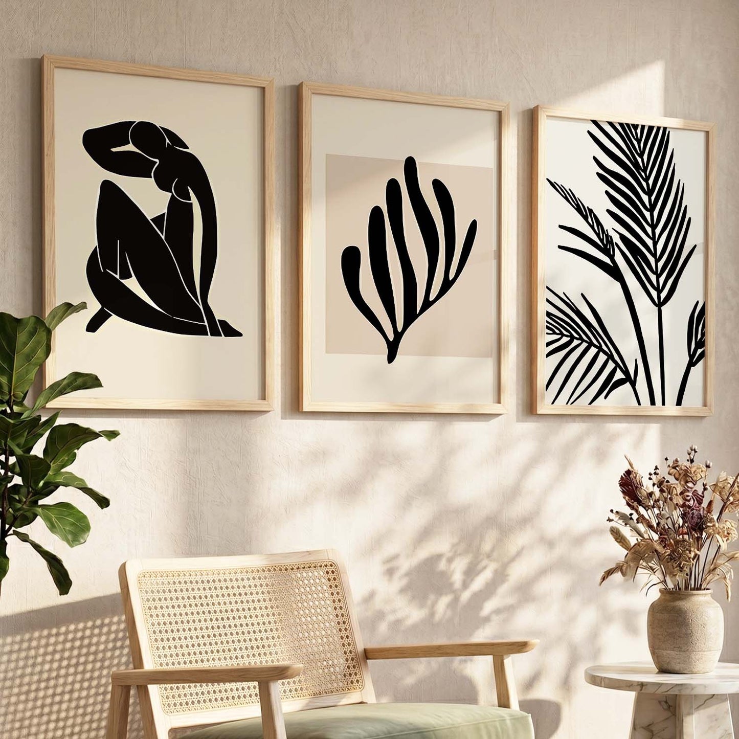 Boho  Wall  Art Paintings for Living Room - Wall Poster With frames