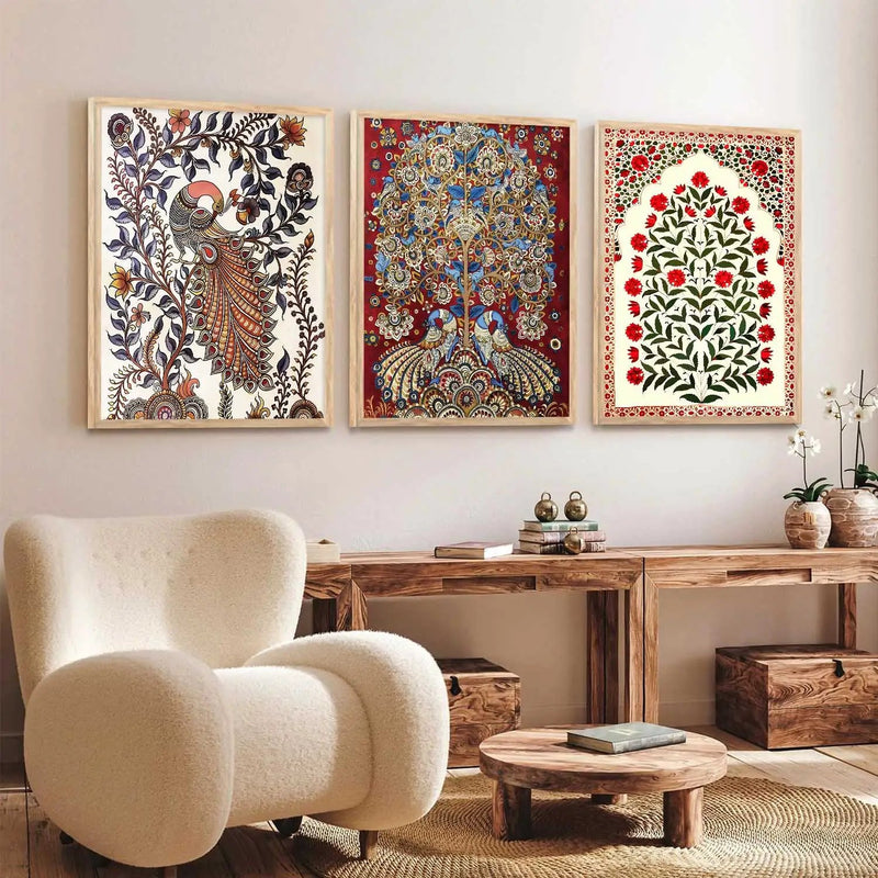 Madhubani  Wall  Art Paintings for Living Room - Wall Poster With frames