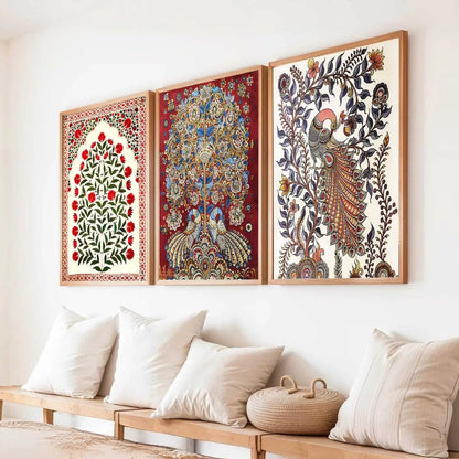 Madhubani  Wall  Art Paintings for Living Room - Wall Poster With frames