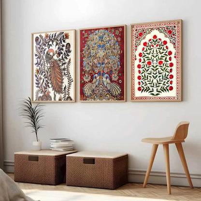 Madhubani  Wall  Art Paintings for Living Room - Wall Poster With frames