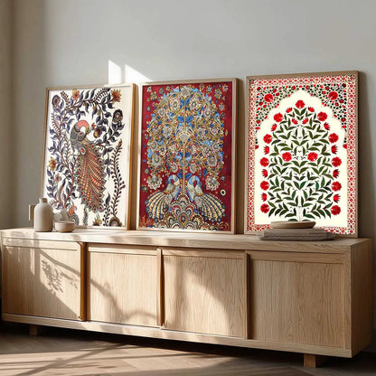 Madhubani  Wall  Art Paintings for Living Room - Wall Poster With frames
