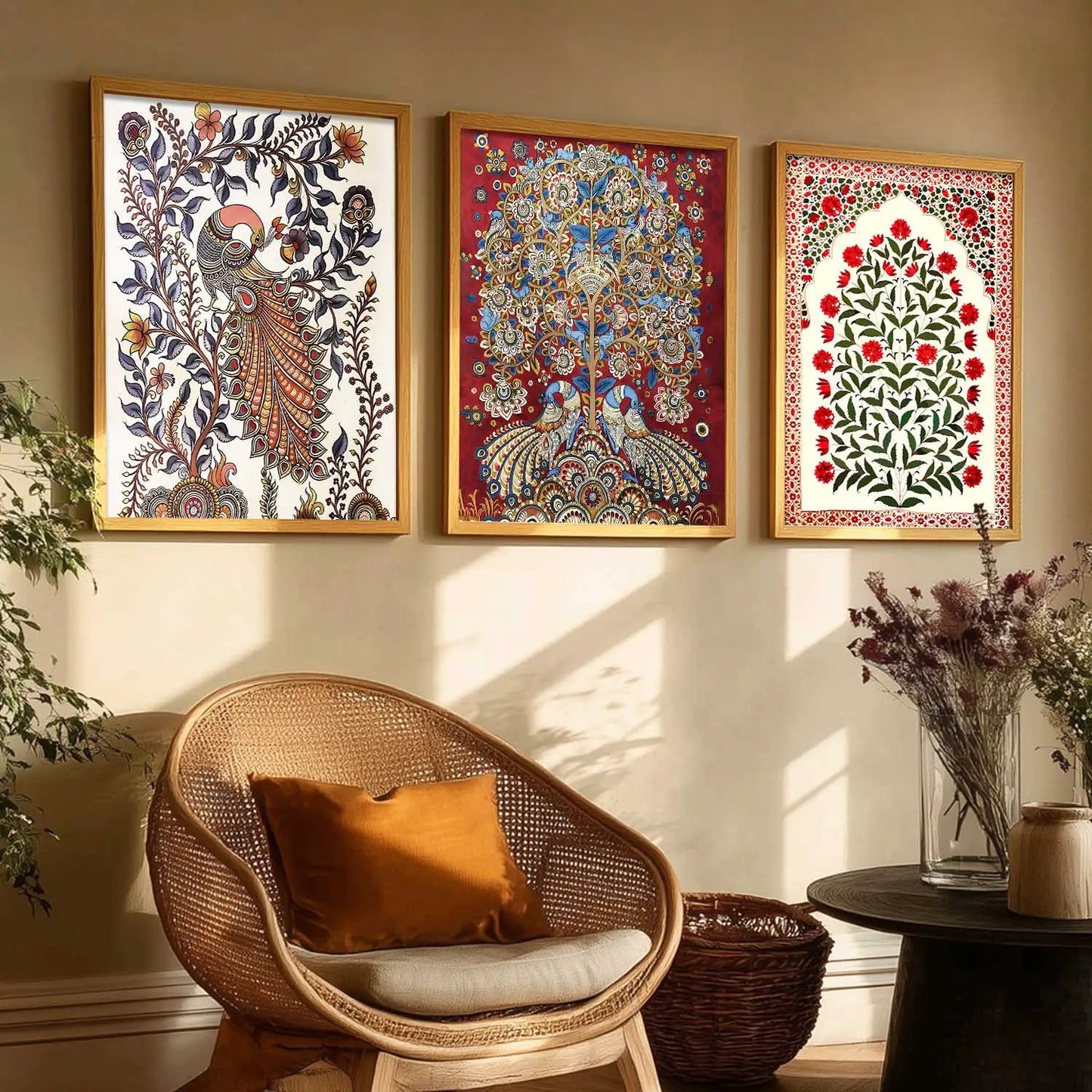Madhubani  Wall  Art Paintings for Living Room - Wall Poster With frames