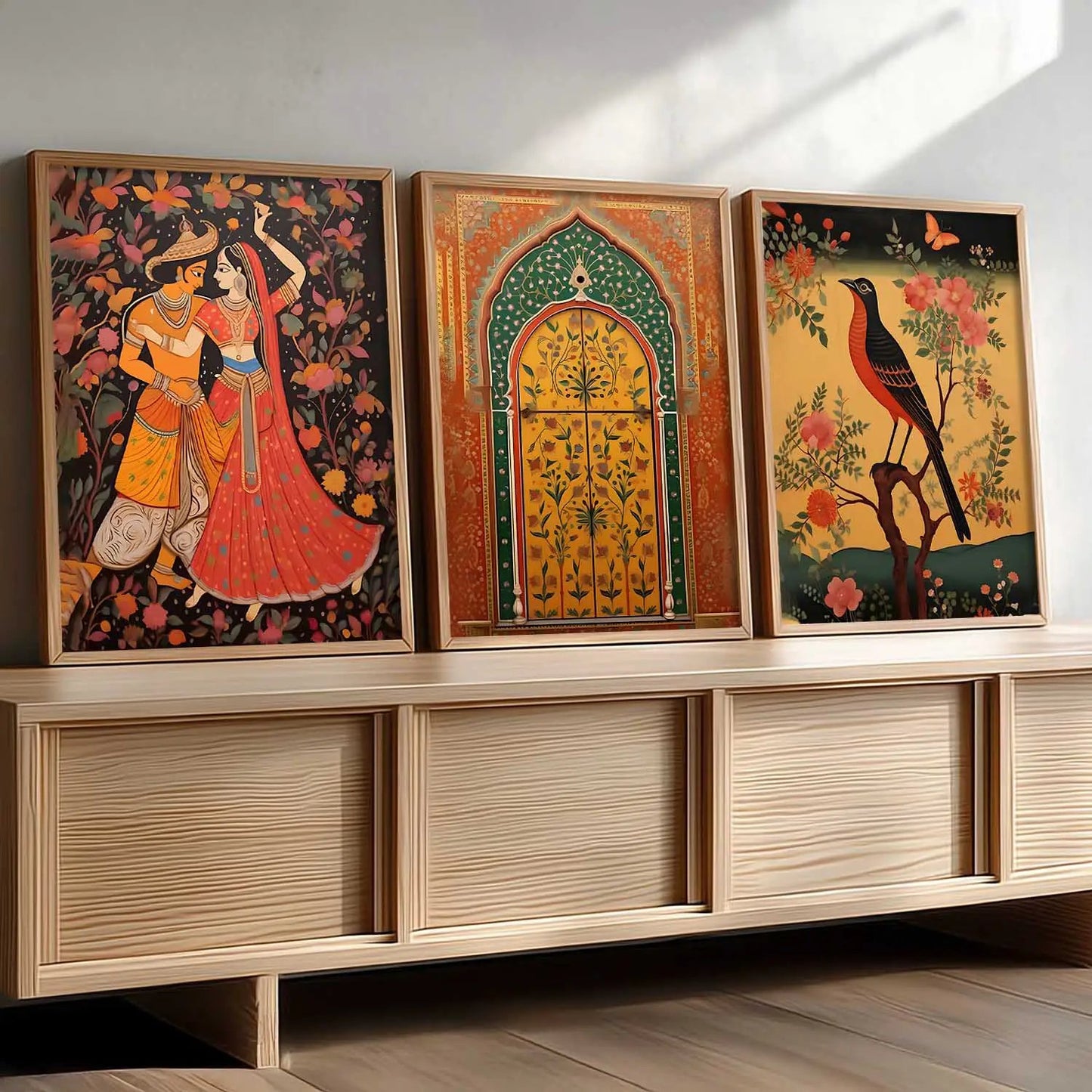 Madhubani Wall  Art Paintings for Living Room - Wall Poster With frames
