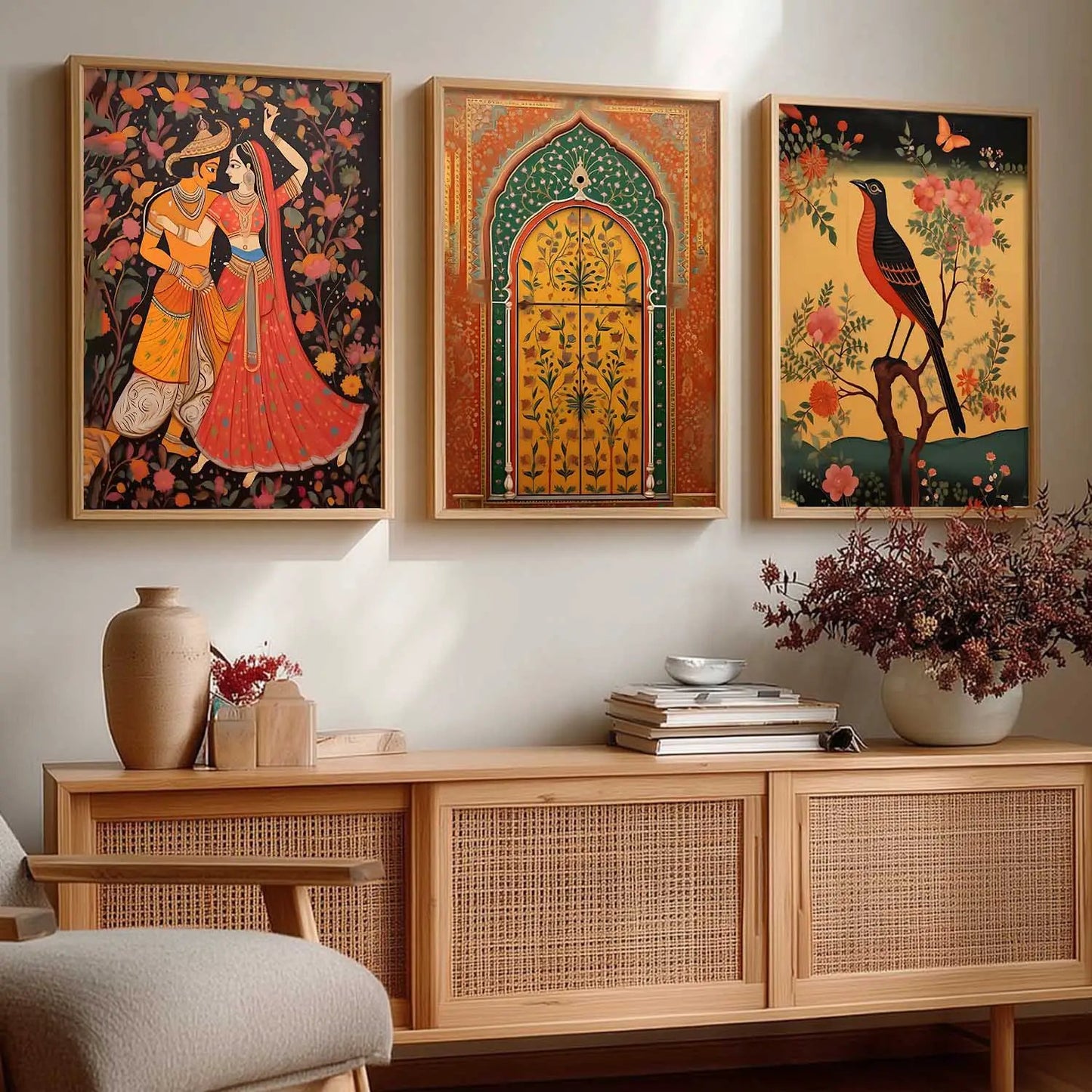 Madhubani Wall  Art Paintings for Living Room - Wall Poster With frames