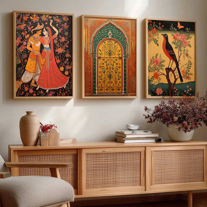 Madhubani Wall  Art Paintings for Living Room - Wall Poster With frames