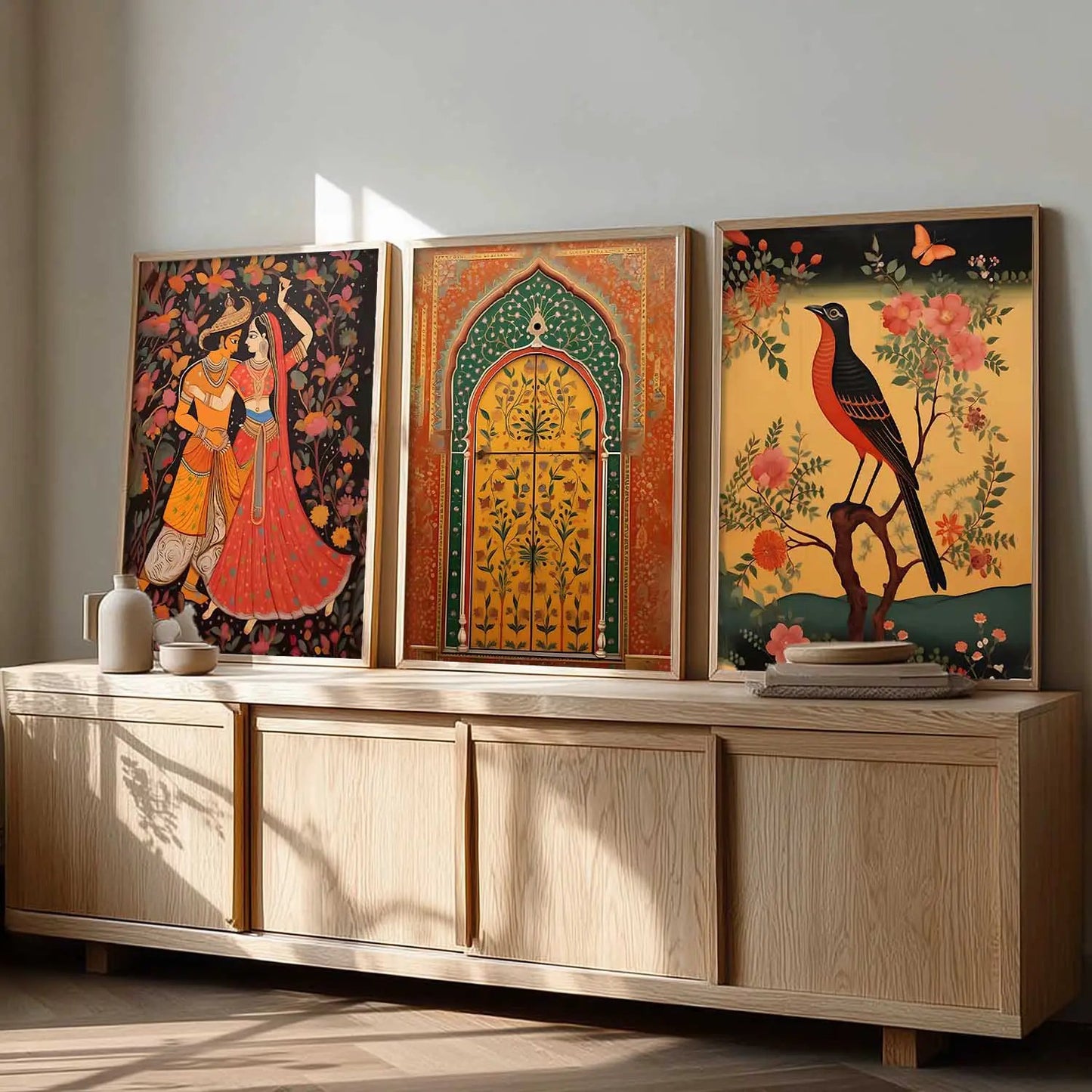 Madhubani Wall  Art Paintings for Living Room - Wall Poster With frames