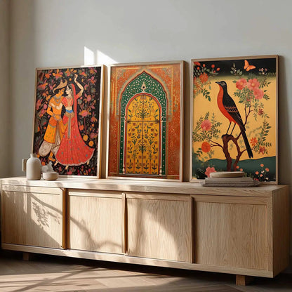 Madhubani Wall  Art Paintings for Living Room - Wall Poster With frames