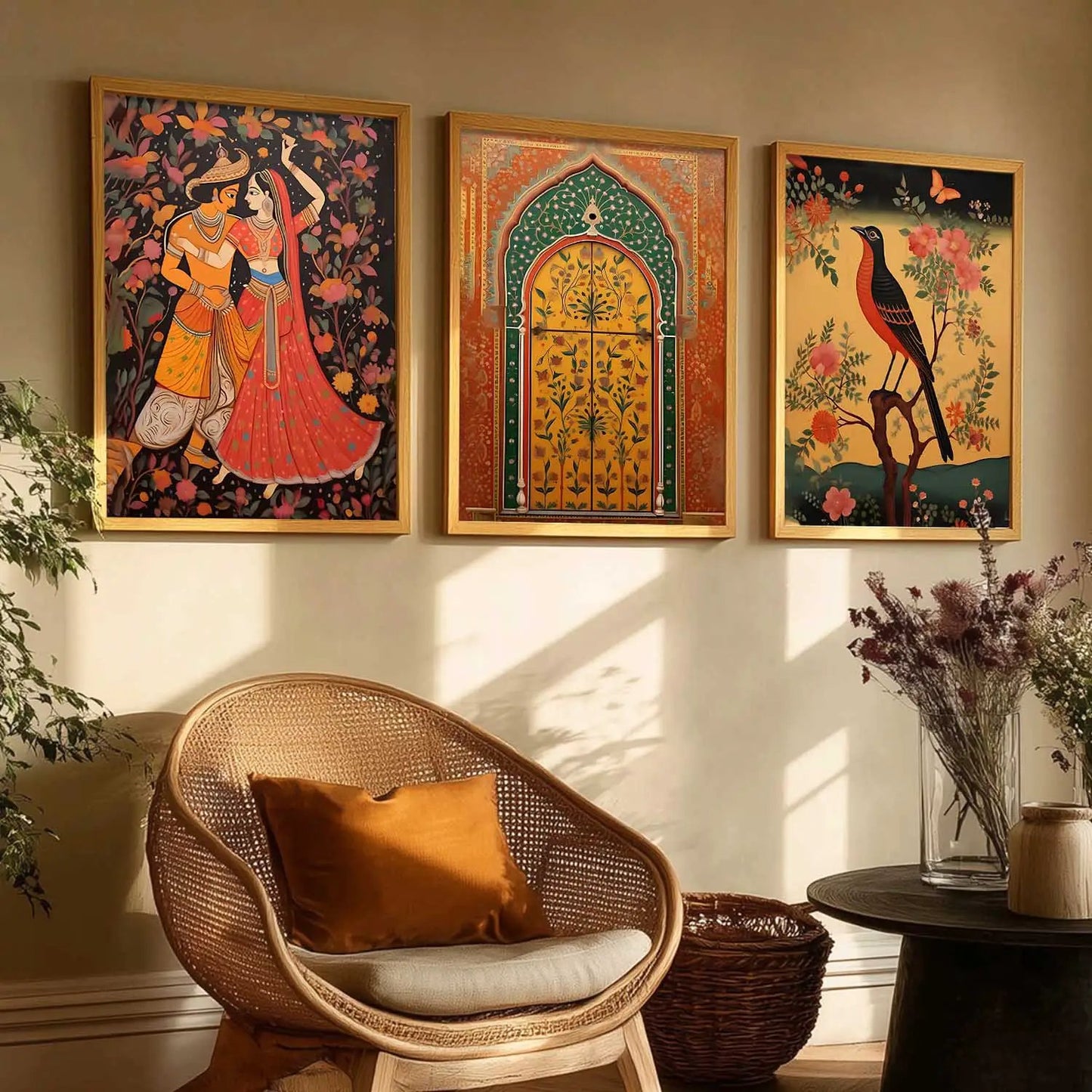 Madhubani Wall  Art Paintings for Living Room - Wall Poster With frames
