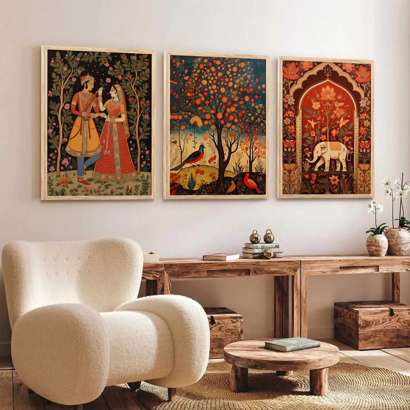 Madhubani  Wall  Art Paintings for Living Room - Wall Poster With frames