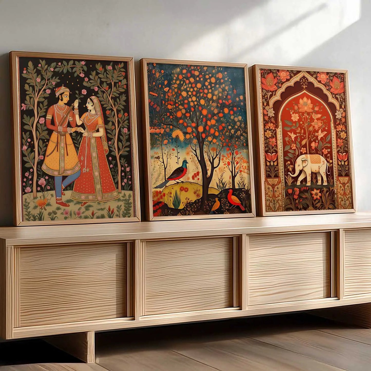 Madhubani  Wall  Art Paintings for Living Room - Wall Poster With frames