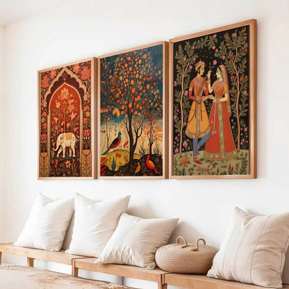 Madhubani  Wall  Art Paintings for Living Room - Wall Poster With frames