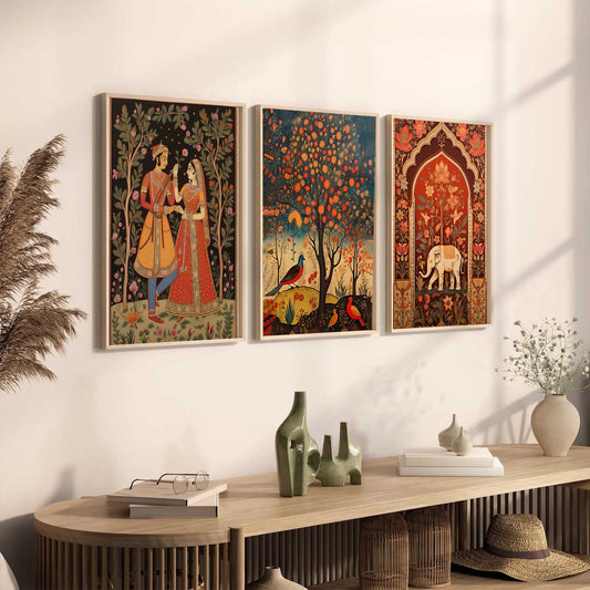 Madhubani  Wall  Art Paintings for Living Room - Wall Poster With frames