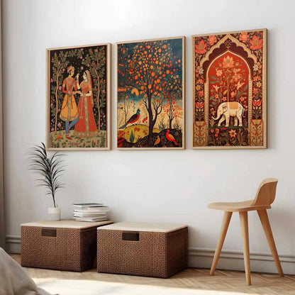 Madhubani  Wall  Art Paintings for Living Room - Wall Poster With frames
