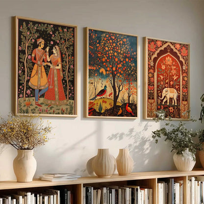 Madhubani  Wall  Art Paintings for Living Room - Wall Poster With frames