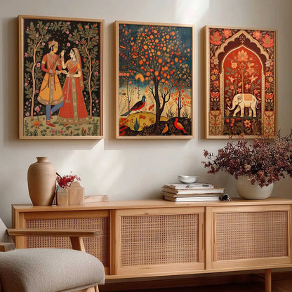 Madhubani  Wall  Art Paintings for Living Room - Wall Poster With frames