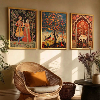 Madhubani  Wall  Art Paintings for Living Room - Wall Poster With frames