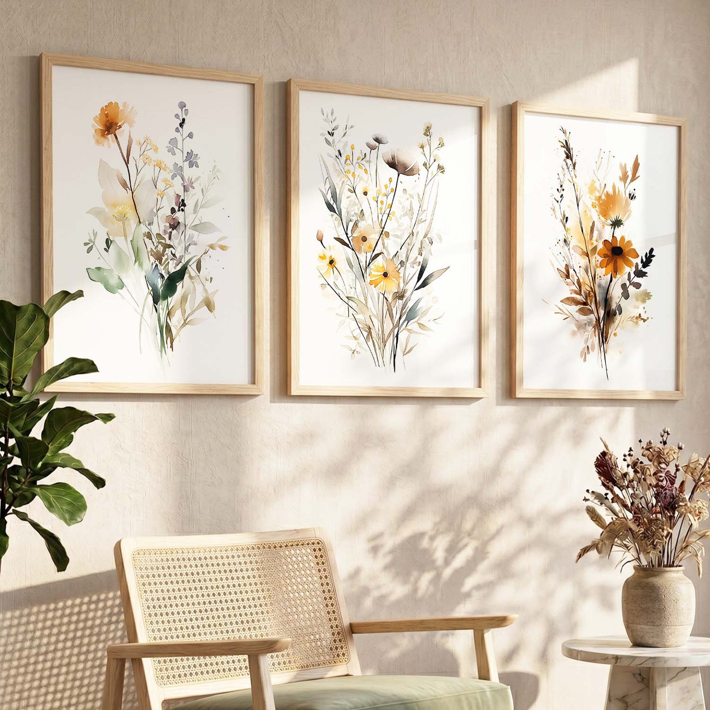 Floral  Wall Art Paintings for Living Room - Wall Poster With frames