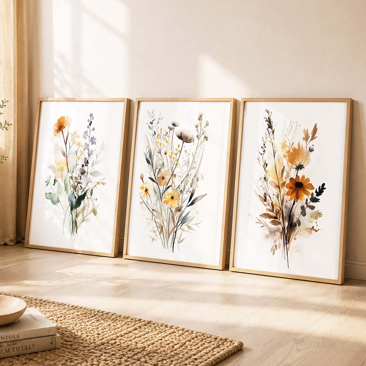 Floral  Wall Art Paintings for Living Room - Wall Poster With frames