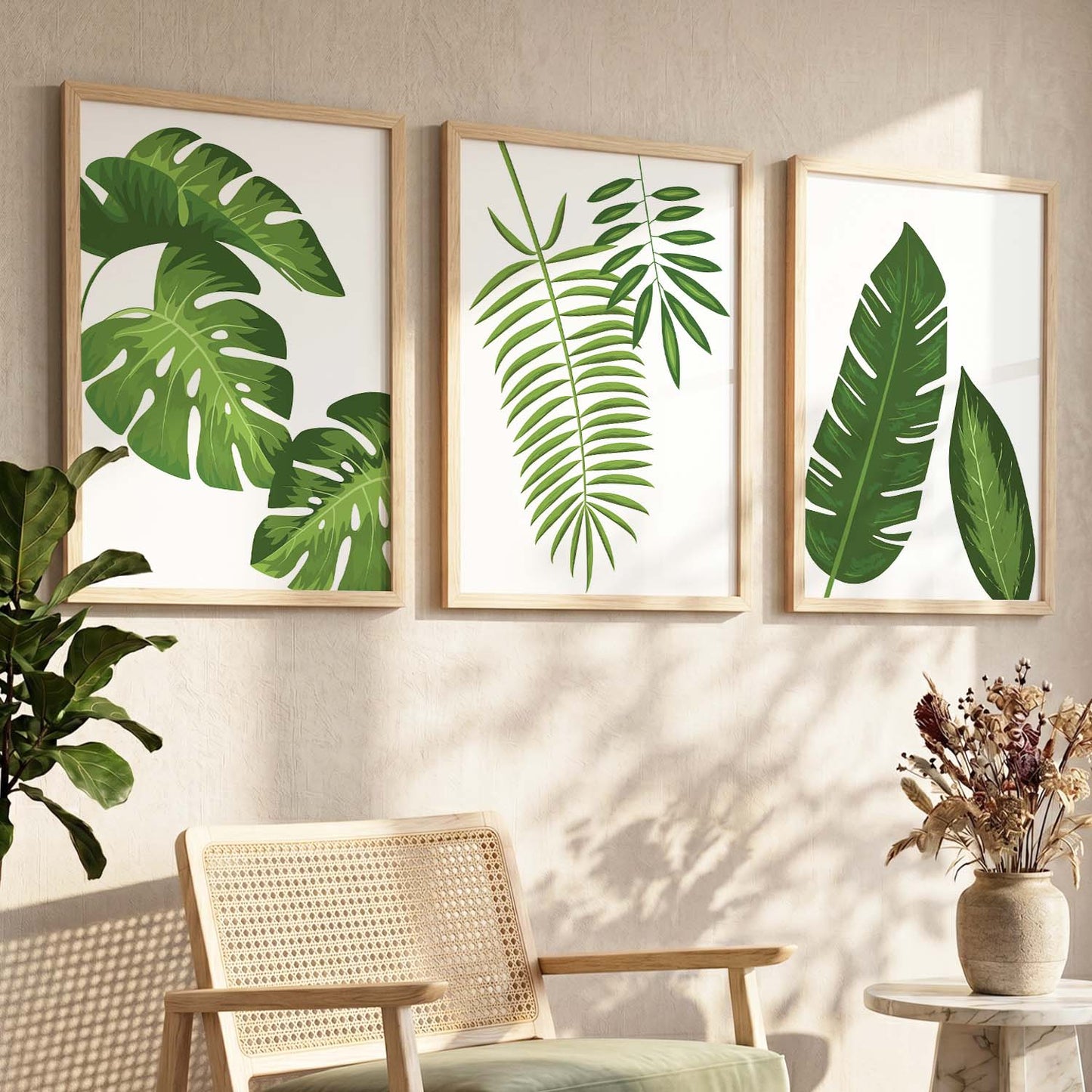 Nature Inspired Wall Posters with Frame for Home Decor