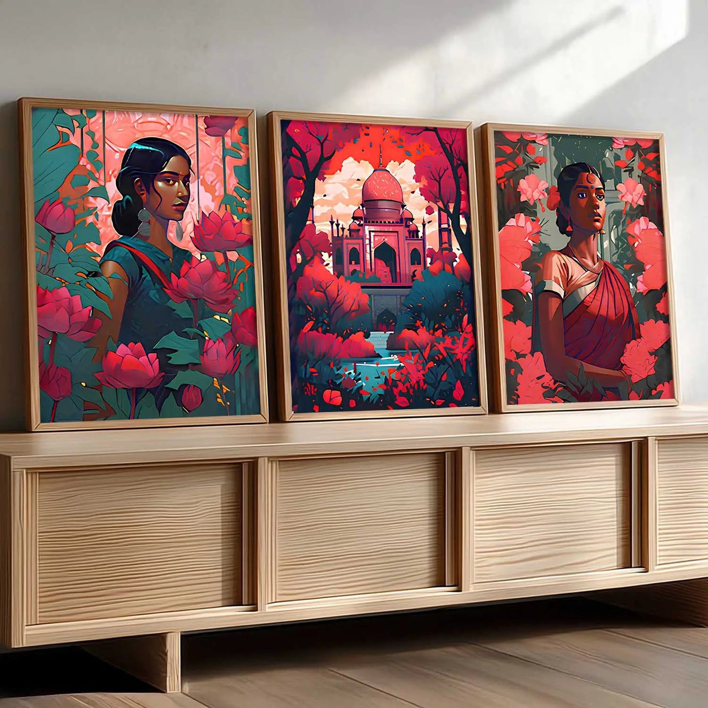 Madhubani   Wall  Art Paintings for Living Room - Wall Poster With frames