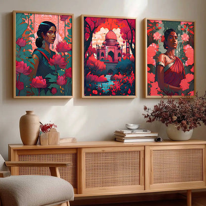 Madhubani   Wall  Art Paintings for Living Room - Wall Poster With frames