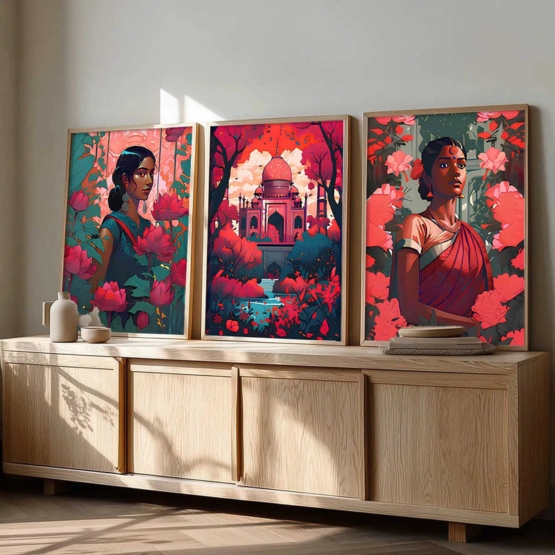 Madhubani   Wall  Art Paintings for Living Room - Wall Poster With frames