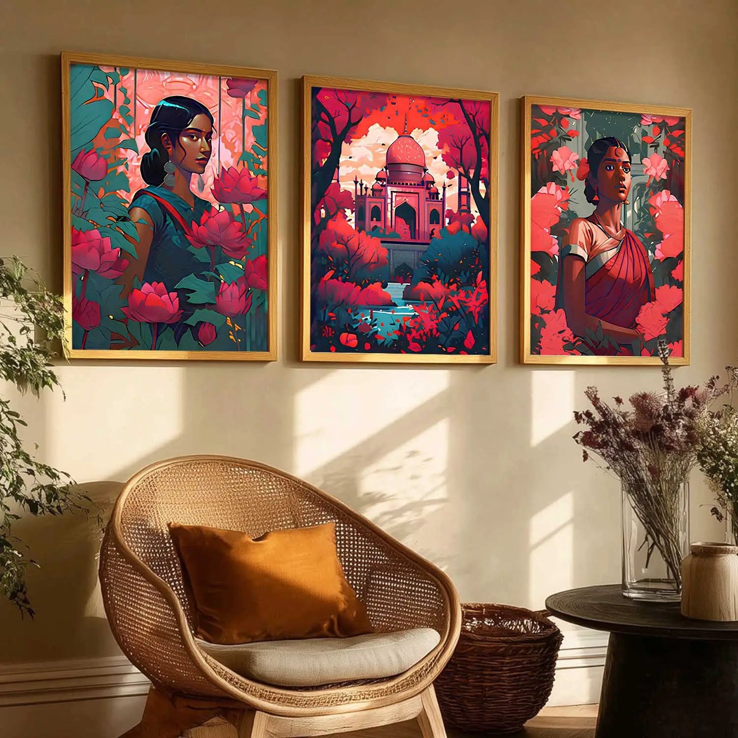 Madhubani   Wall  Art Paintings for Living Room - Wall Poster With frames