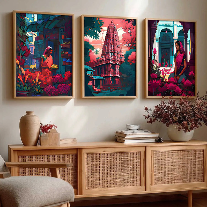 Traditional  Wall Art Paintings for Living Room - Wall Poster With frames