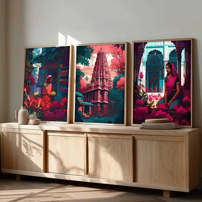 Traditional  Wall Art Paintings for Living Room - Wall Poster With frames