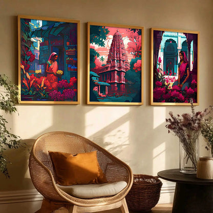 Traditional  Wall Art Paintings for Living Room - Wall Poster With frames