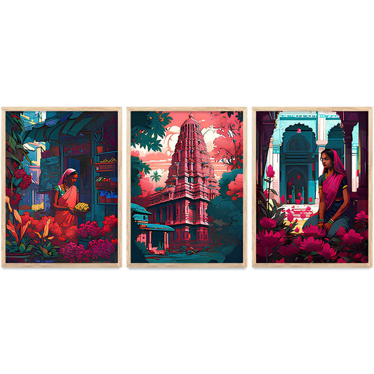 Traditional  Wall Art Paintings for Living Room - Wall Poster With frames