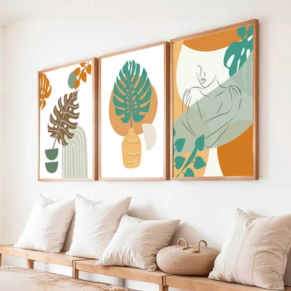 Boho  Wall  Art Paintings for Living Room - Wall Poster With frames