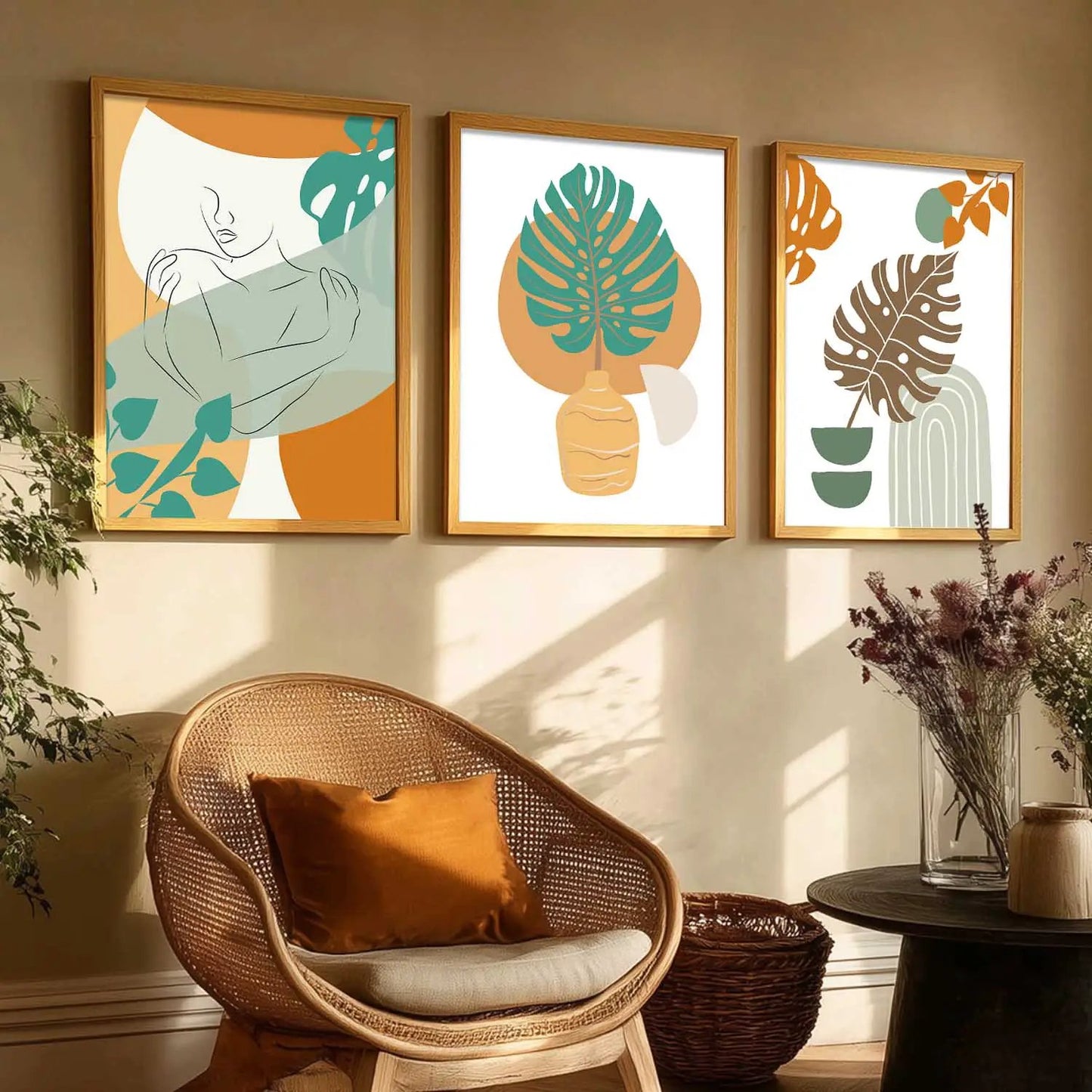 Boho  Wall  Art Paintings for Living Room - Wall Poster With frames