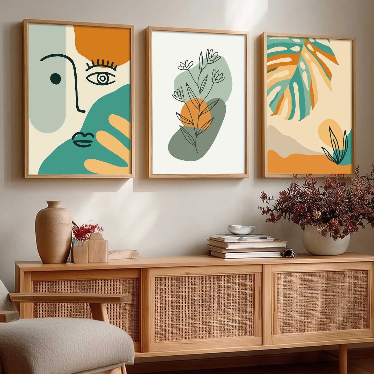 Boho   Wall  Art Paintings for Living Room - Wall Poster With frames