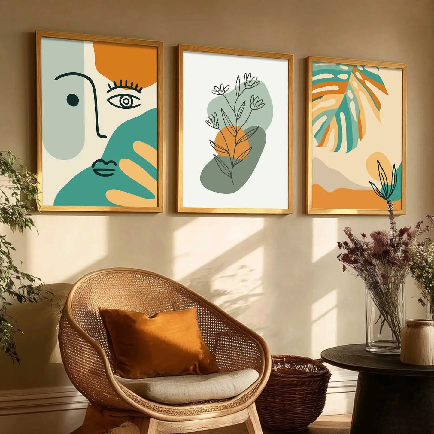 Boho   Wall  Art Paintings for Living Room - Wall Poster With frames