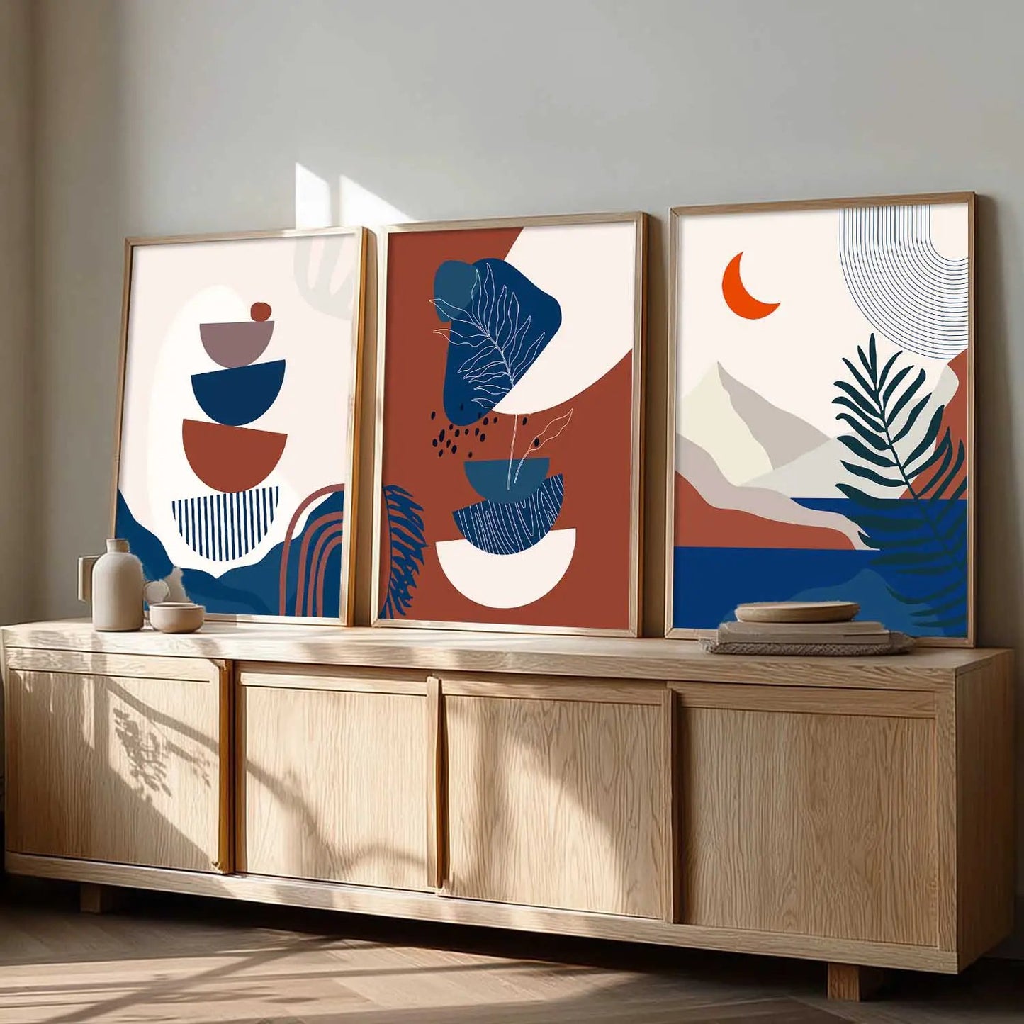 Boho Wall Art Paintings for Living Room - Wall Poster With frames