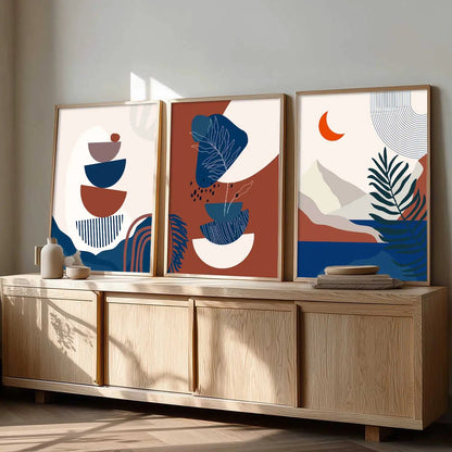 Boho Wall Art Paintings for Living Room - Wall Poster With frames