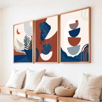 Boho Wall Art Paintings for Living Room - Wall Poster With frames