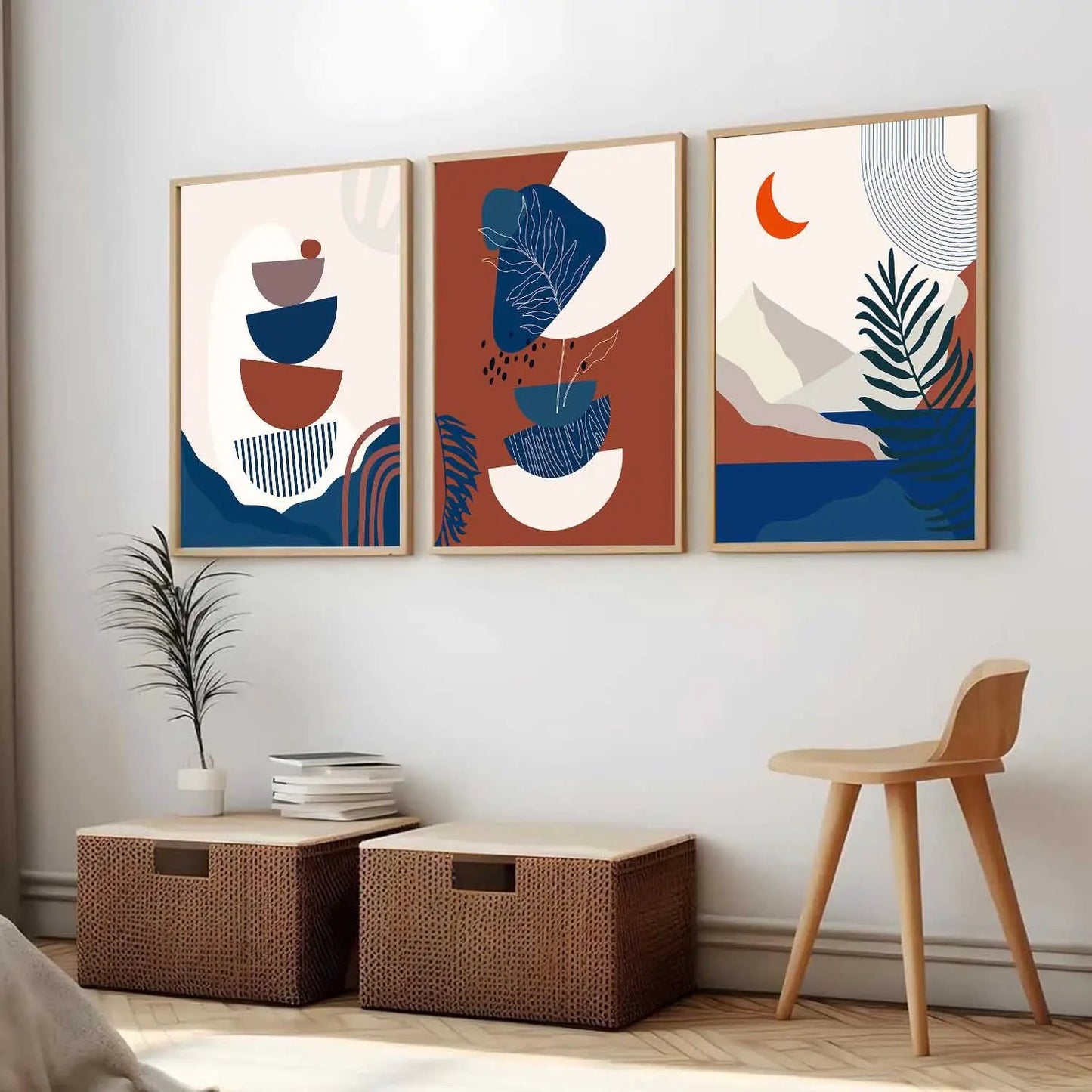 Boho Wall Art Paintings for Living Room - Wall Poster With frames