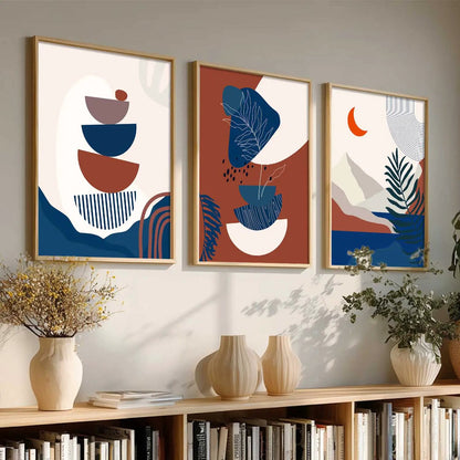 Boho Wall Art Paintings for Living Room - Wall Poster With frames