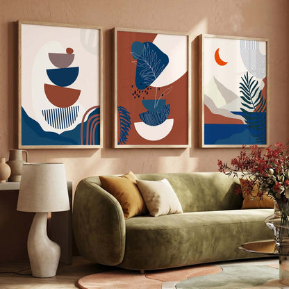 Boho Wall Art Paintings for Living Room - Wall Poster With frames