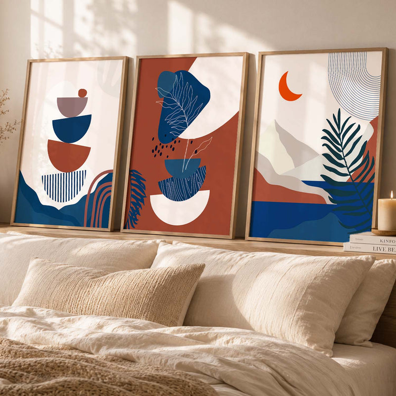Boho Wall Art Paintings for Living Room - Wall Poster With frames