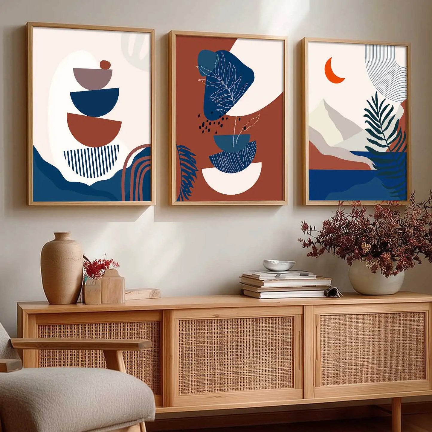 Boho Wall Art Paintings for Living Room - Wall Poster With frames