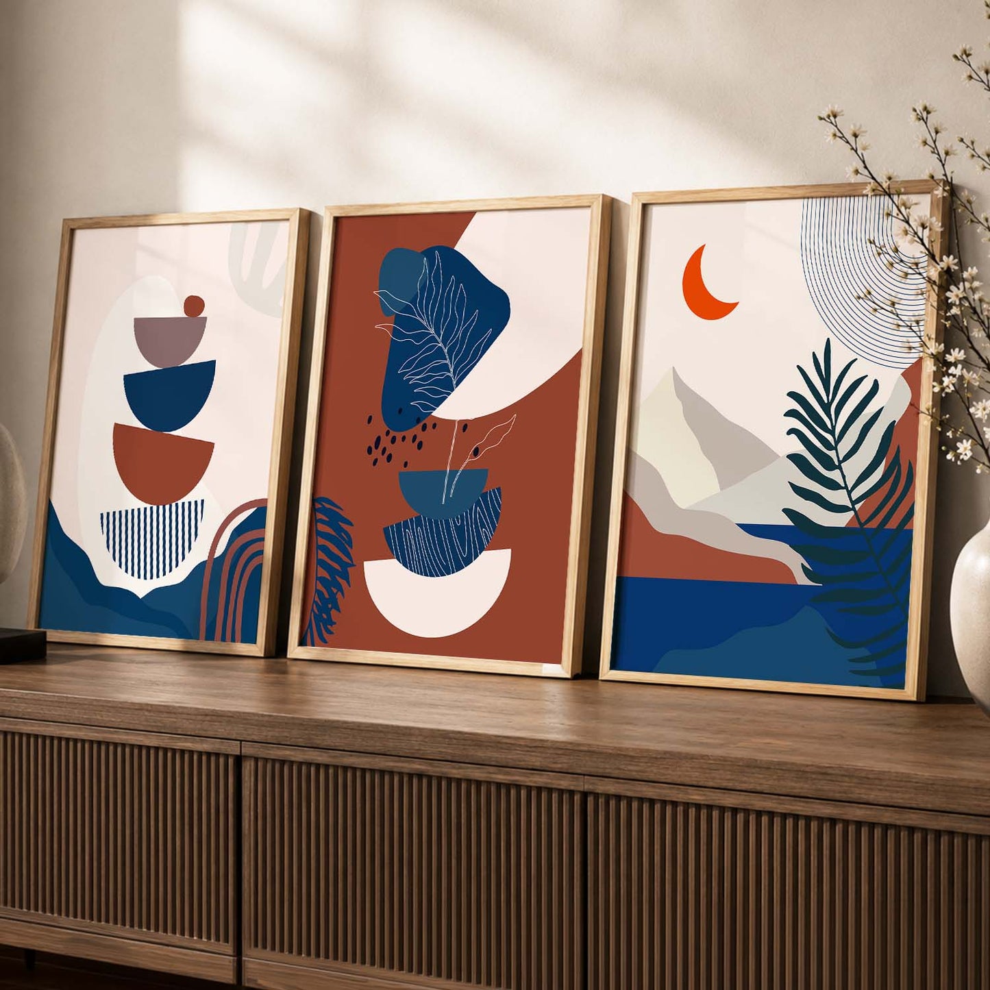 Boho Wall Art Paintings for Living Room - Wall Poster With frames