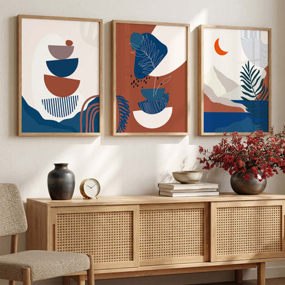 Boho Wall Art Paintings for Living Room - Wall Poster With frames