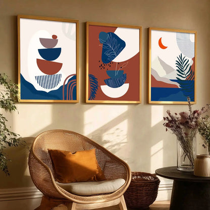 Boho Wall Art Paintings for Living Room - Wall Poster With frames