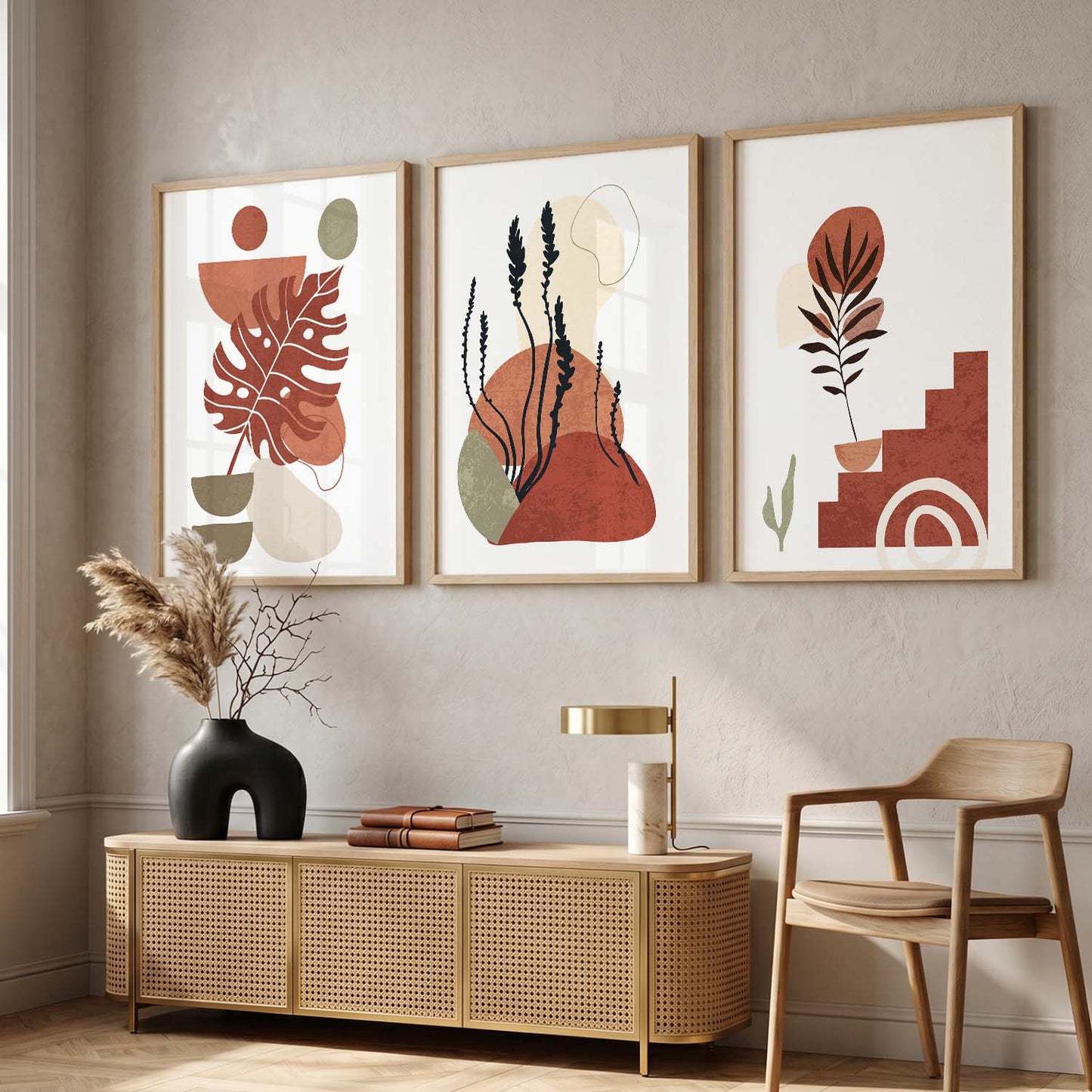 Boho  Wall  Art Paintings for Living Room - Wall Poster With frames
